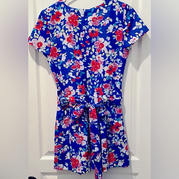 Yumi Kim Short Sleeve Liz Romper in Blue Love Potion Floral - Picture 7 of 11